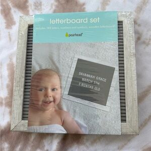 Pearhead Wooden Letterboard Set with White Letters